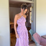 Women's Ruffle Pleated Weddng Guest Dress | Maxi