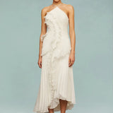 Women's Ruffle Pleated Weddng Guest Dress | Maxi
