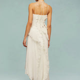 Women's Ruffle Pleated Weddng Guest Dress | Maxi