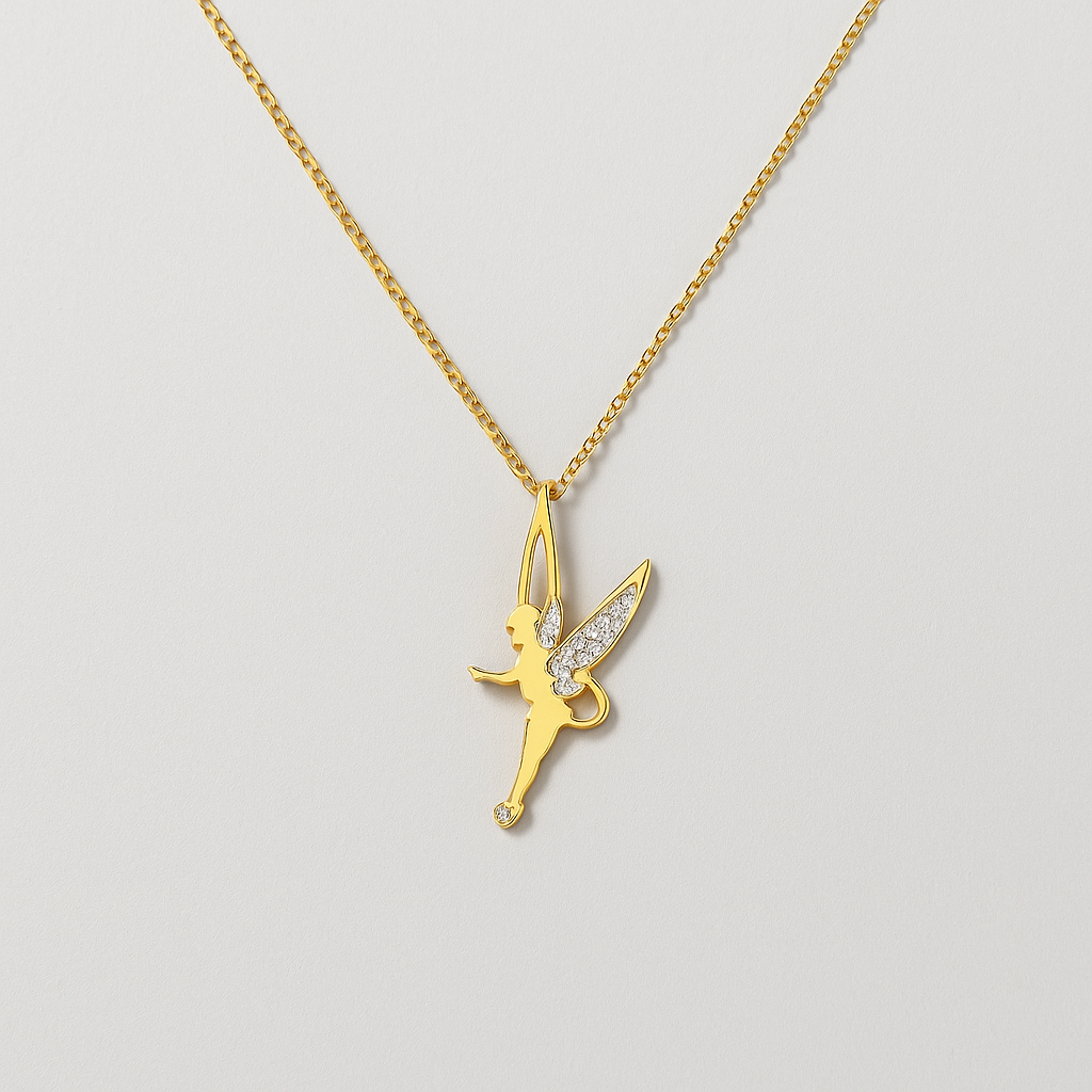 Fairy Pendant Necklace with Wing Detail