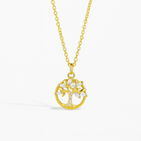 Gold Tree of Life Necklace - Crystal Detail - 18K Gold Plated - Pendant