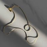 Gold Herringbone Necklace - Flat Snake Chain - 18K Gold Tone - 5mm Wide