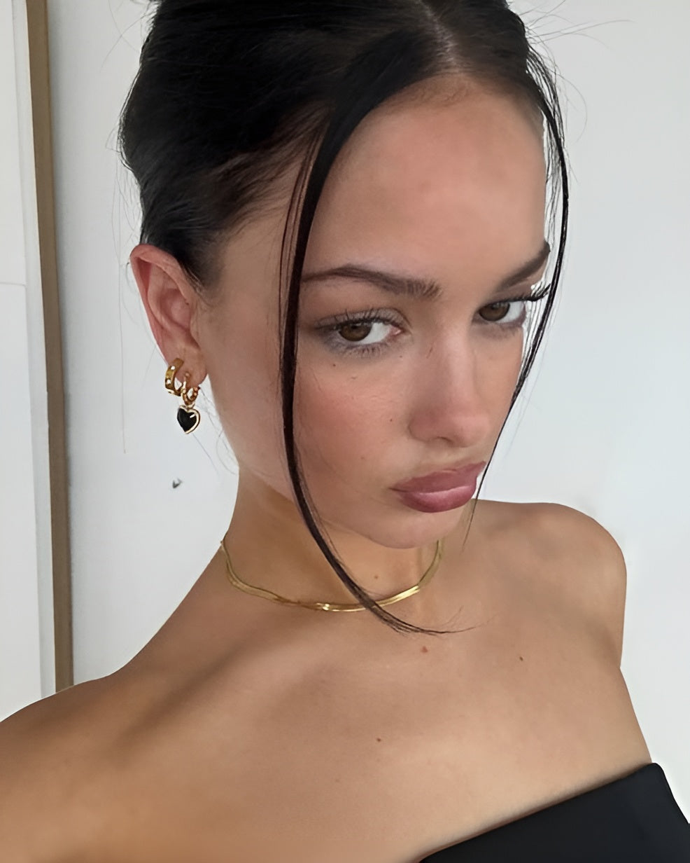 Gold Mini Hoop Earrings with Crystal Accents