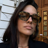 Gold Necklace - Black Zirconia Pendant - 18K Gold Tone - Rectangular Design