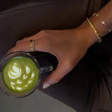 Gold Tone Bracelet with Delicate Flower Gemstones