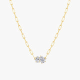Gold Crystal Necklace - Pear & Oval Cut Zirconia - 18K Gold Tone - Stainless Steel