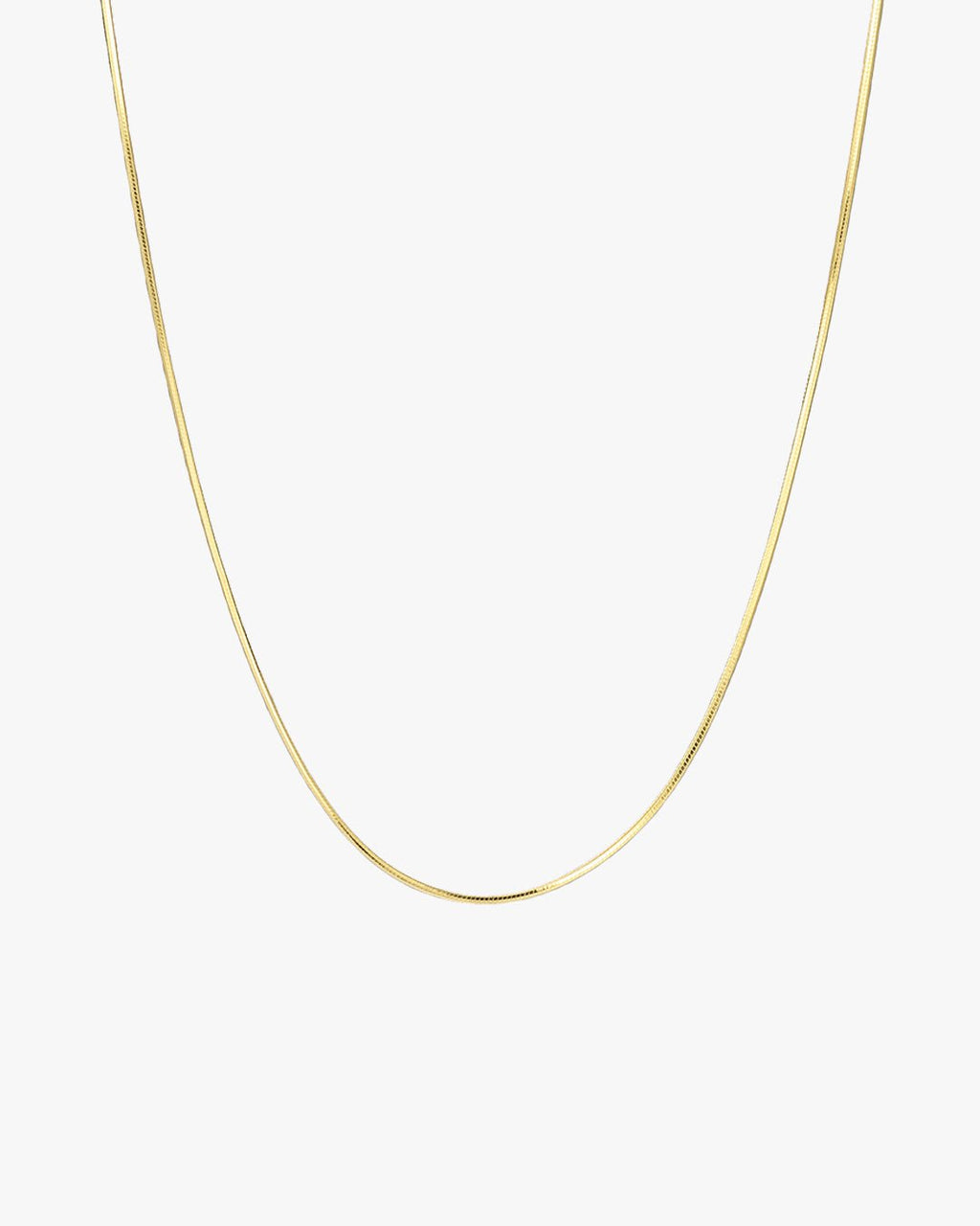Gold Flat Herringbone Chain Necklace