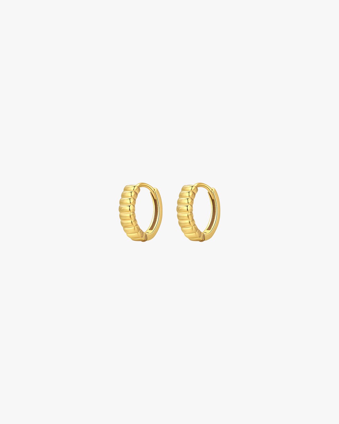 Gold tone Textured Huggie Earrings
