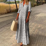 Women's Printed V-neck Dress | Boho