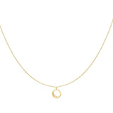 Gold Half Moon Necklace - Dainty Crescent Pendant - 18K Gold Tone