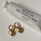 Heart Shaped Drop Earrings with Stone Accents