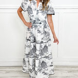 Women’s Tiered Vintage Print Dress | Maxi