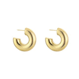 Gold Small Thick Brushed Earrings - Textured Heritage Design - 18K Gold Tone