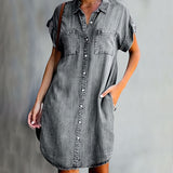 Women's Short Sleeves Casual Dress with Collar | Mini