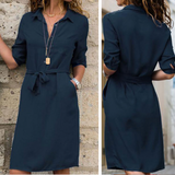 Women's Casual Long Sleeve Collared Shirt Dress | Mini