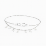 Layered Gold Infinity Anklet with Pearl and Star Charms