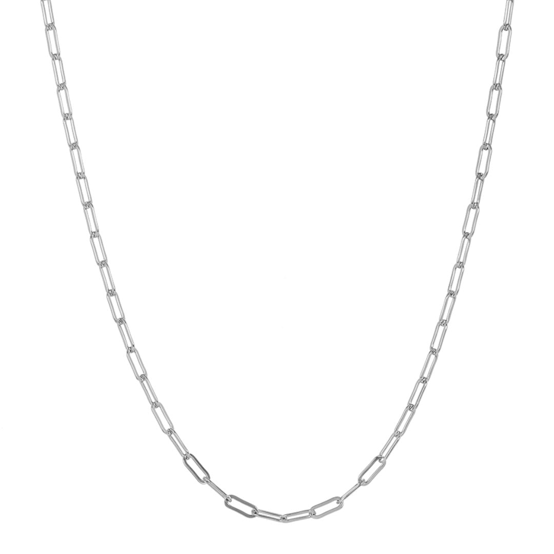 Gold Paperclip Chain Necklace - Minimalist Everyday Design - 18K Gold Plated