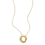 Gold Luna Circle Necklace - Round Moon Inspired Pendant - 18K Gold Tone