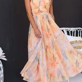 Women's Halter Midi Summer Dress | Pleated