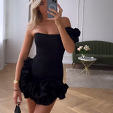 Women's One-shoulder Mini Dress | Layered