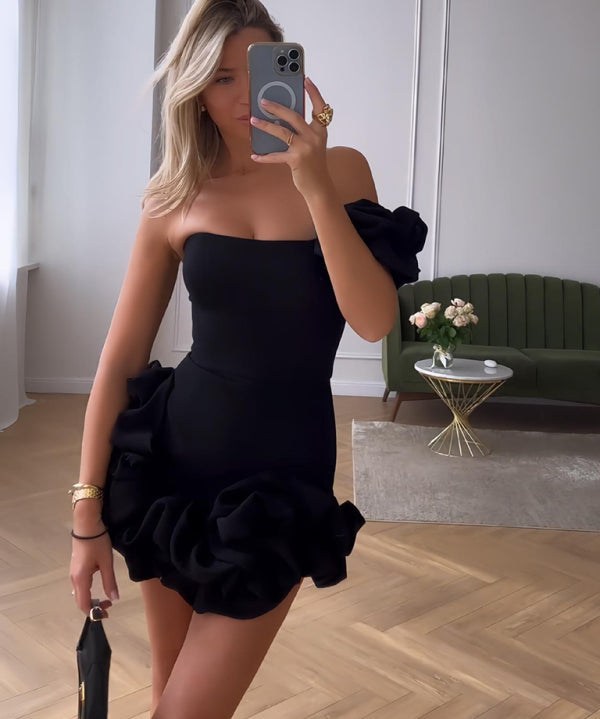 Women's One-shoulder Mini Dress | Layered