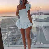 Women's One-shoulder Mini Dress | Layered