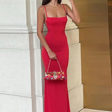 Women's Sleeveless Slip Wedding Guest Dress | Maxi