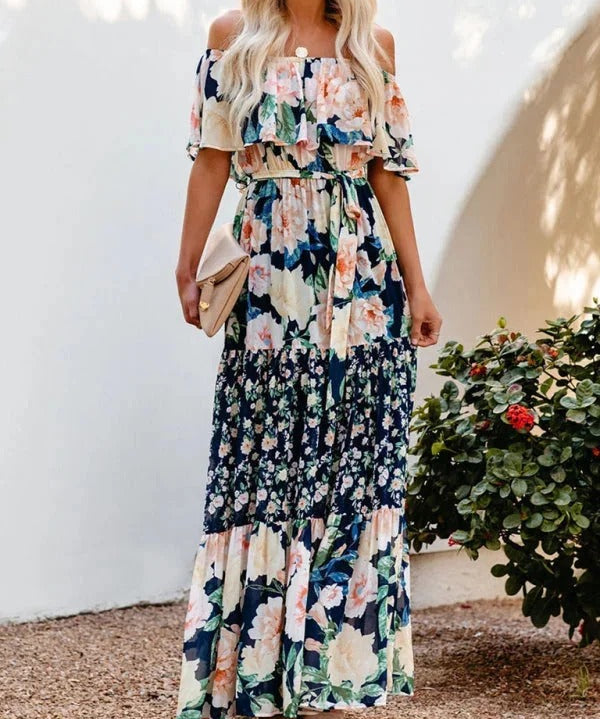 Women's Off Shoulder Mexican Style Summer Dress | Maxi