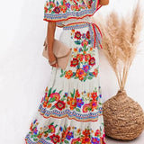Women's Off Shoulder Mexican Style Summer Dress | Maxi