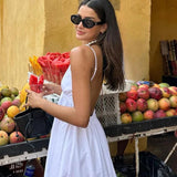 Women's Sleeveless Low Back Summer Dress with V-neck | Maxi