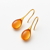 Minimalist Gold Teardrop Earrings with Glass Crystal Accent