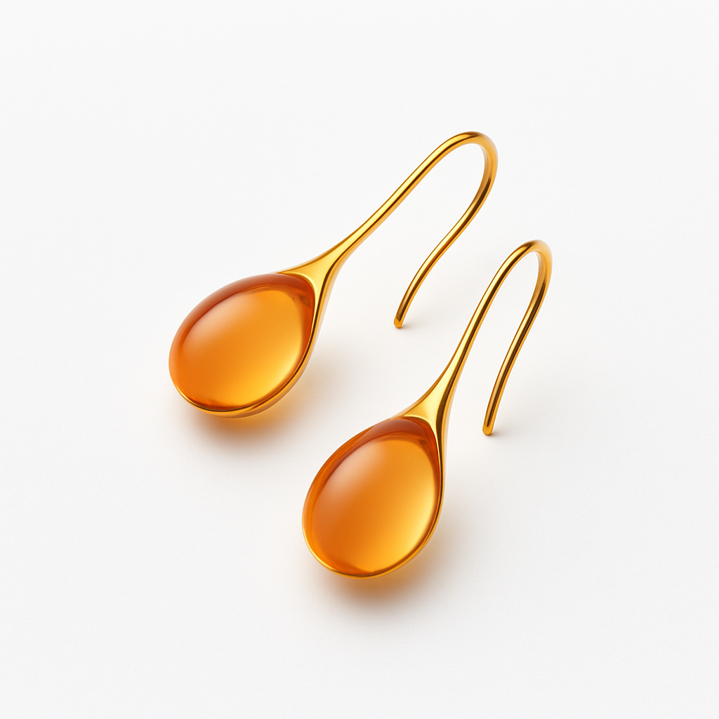 Minimalist Teardrop Earrings with Glass Crystal in Gold Tone