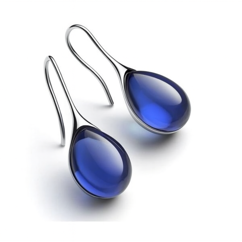 Minimalist Teardrop Earrings with Glass Crystal in Gold Tone