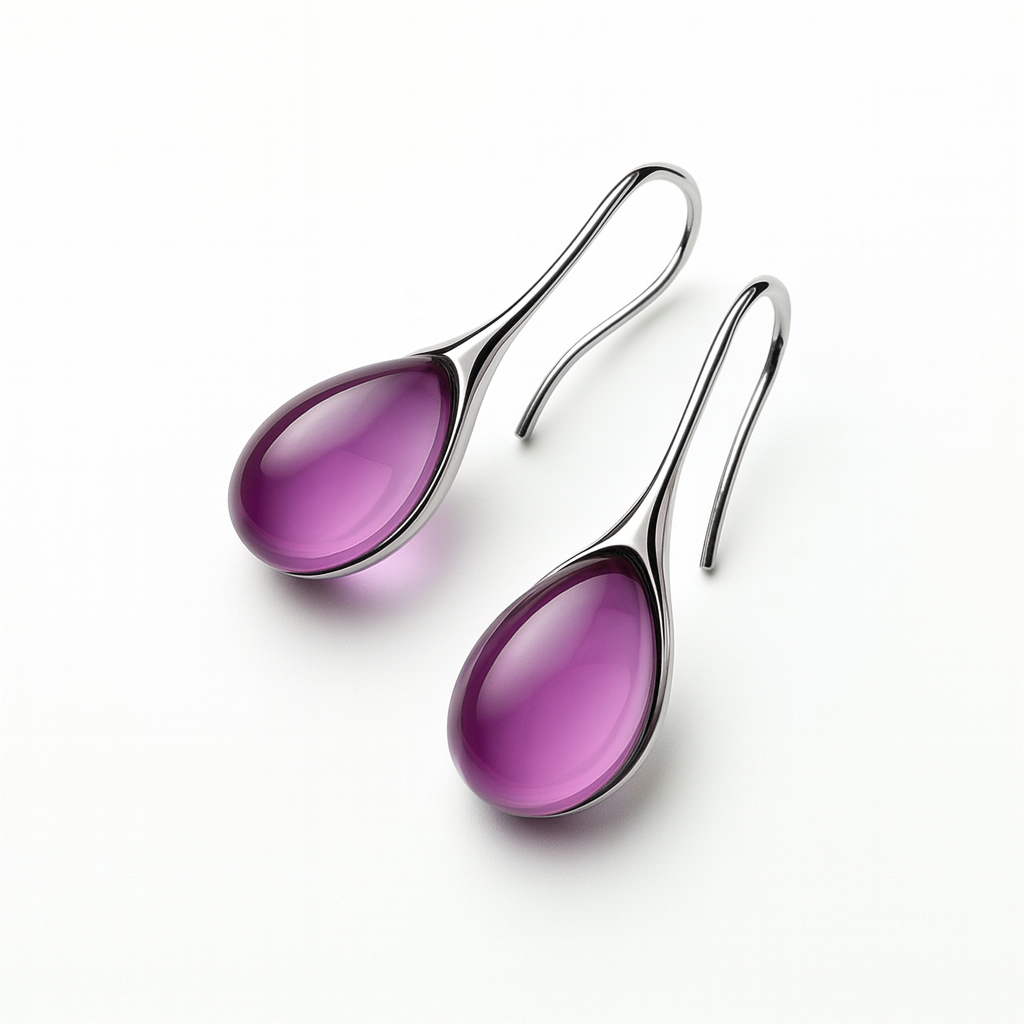 Minimalist Teardrop Earrings with Glass Crystal in Gold Tone