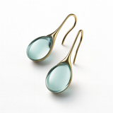 Minimalist Gold Teardrop Earrings with Glass Crystal Accent
