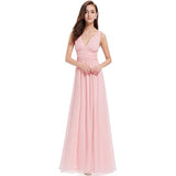 Women's V Neck Sleeveless Evening Dress | Maxi