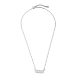 Silver Up and Down Zirconia Necklace - Sparkling Layered Pendant