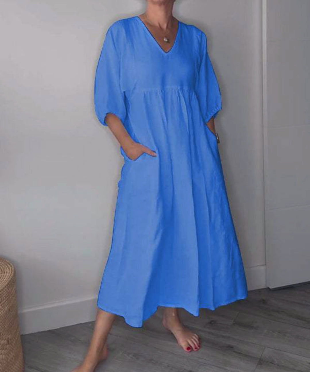 Women's Casual Dress with Pockets | Midi