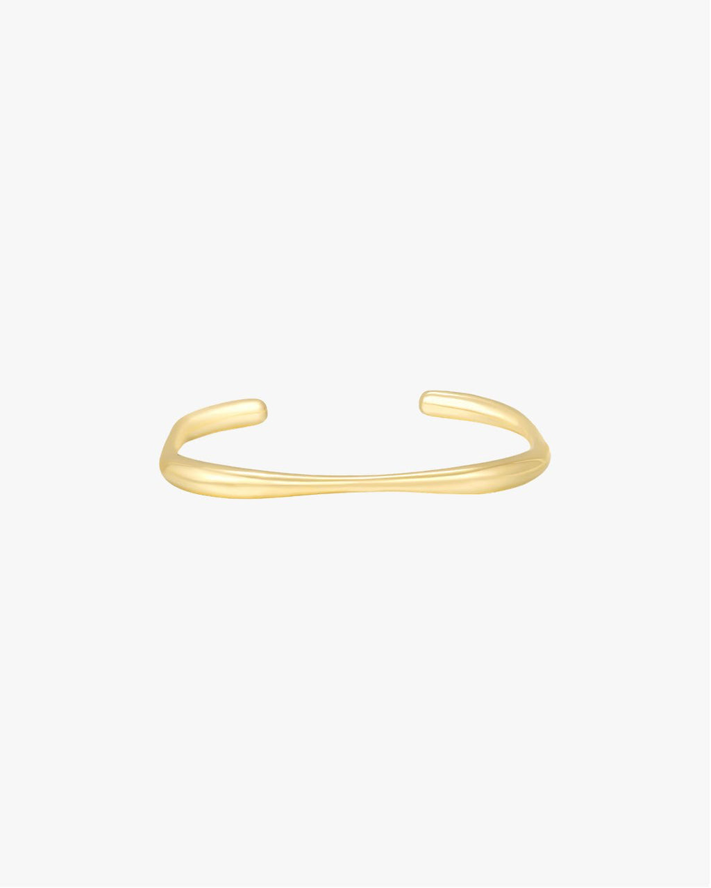 Polished Gold Open Bangle with Subtle Irregular Shape