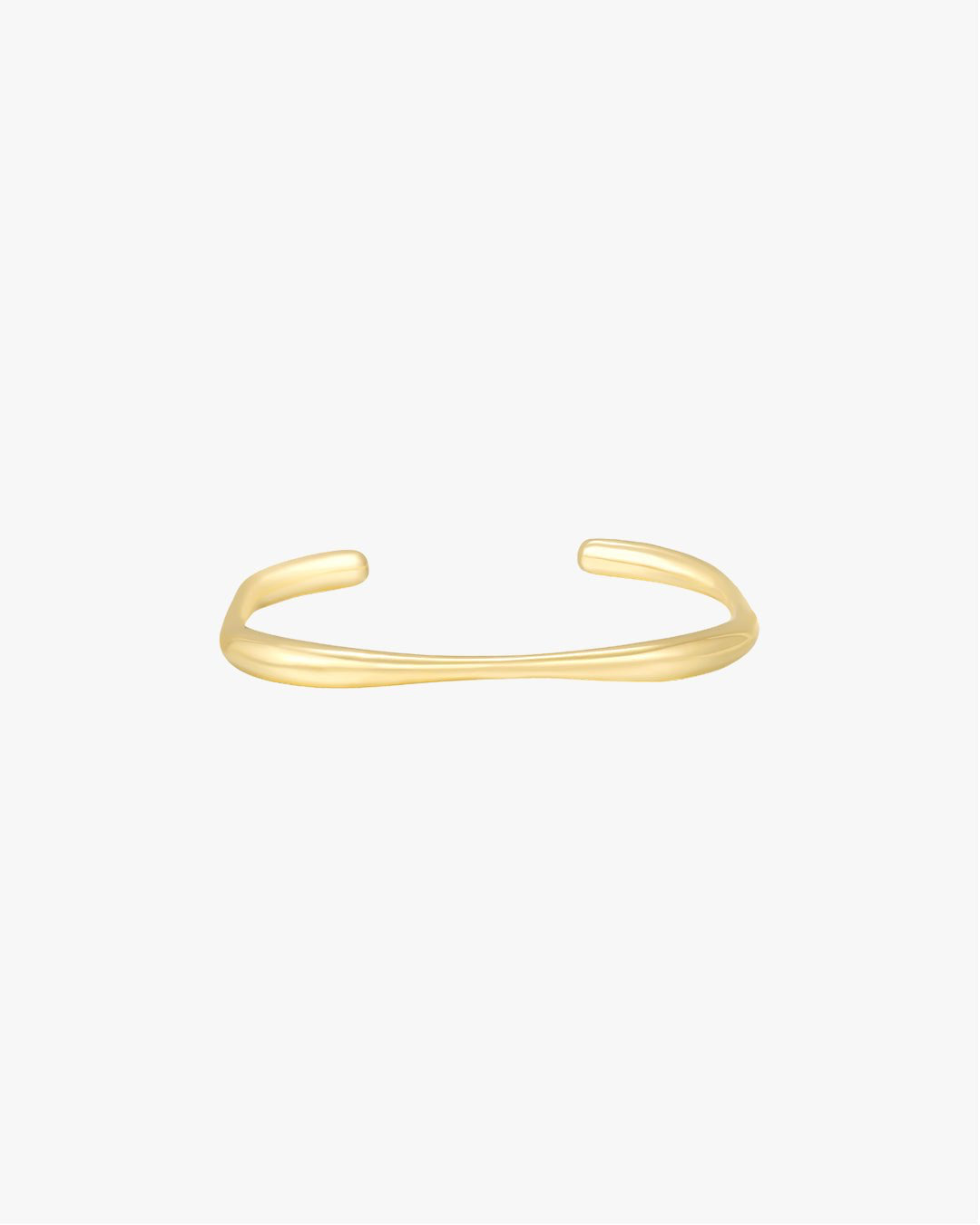 Polished Gold Open Bangle with Subtle Irregular Shape