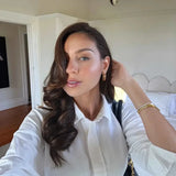 Gold Bangle - Irregular Open Band - 18K Gold Tone - Stainless Steel