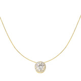 Gold Precious Stone Necklace - Fine Polished Gem Design - 18K Gold tone