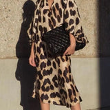 Women's Leopard Print Dress | Midi