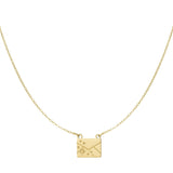 Gold Secret Note Necklace - Dainty Locket Pendant - 18K Gold Tone