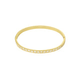 Gold Spicy Zirconia Bangle - Stylish Crystal Cuff - 18K Gold Tone
