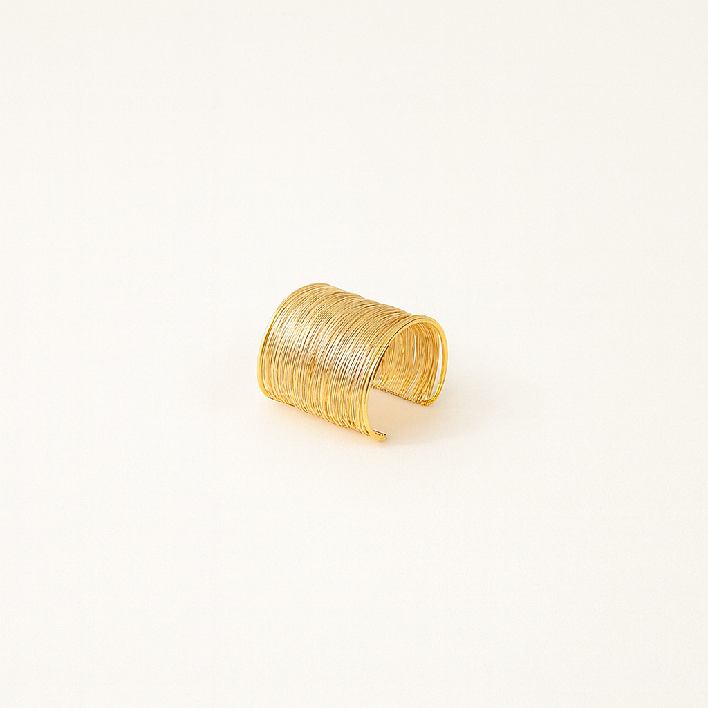 Textured Gold Open Cuff Bracelet for Everyday Styling