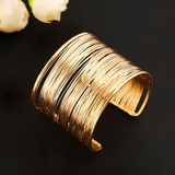 Textured Gold Tone Open Cuff Bracelet for Everyday Wear