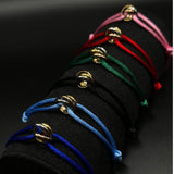 Tri Colour Knot Cord Bracelet with Ring Accent