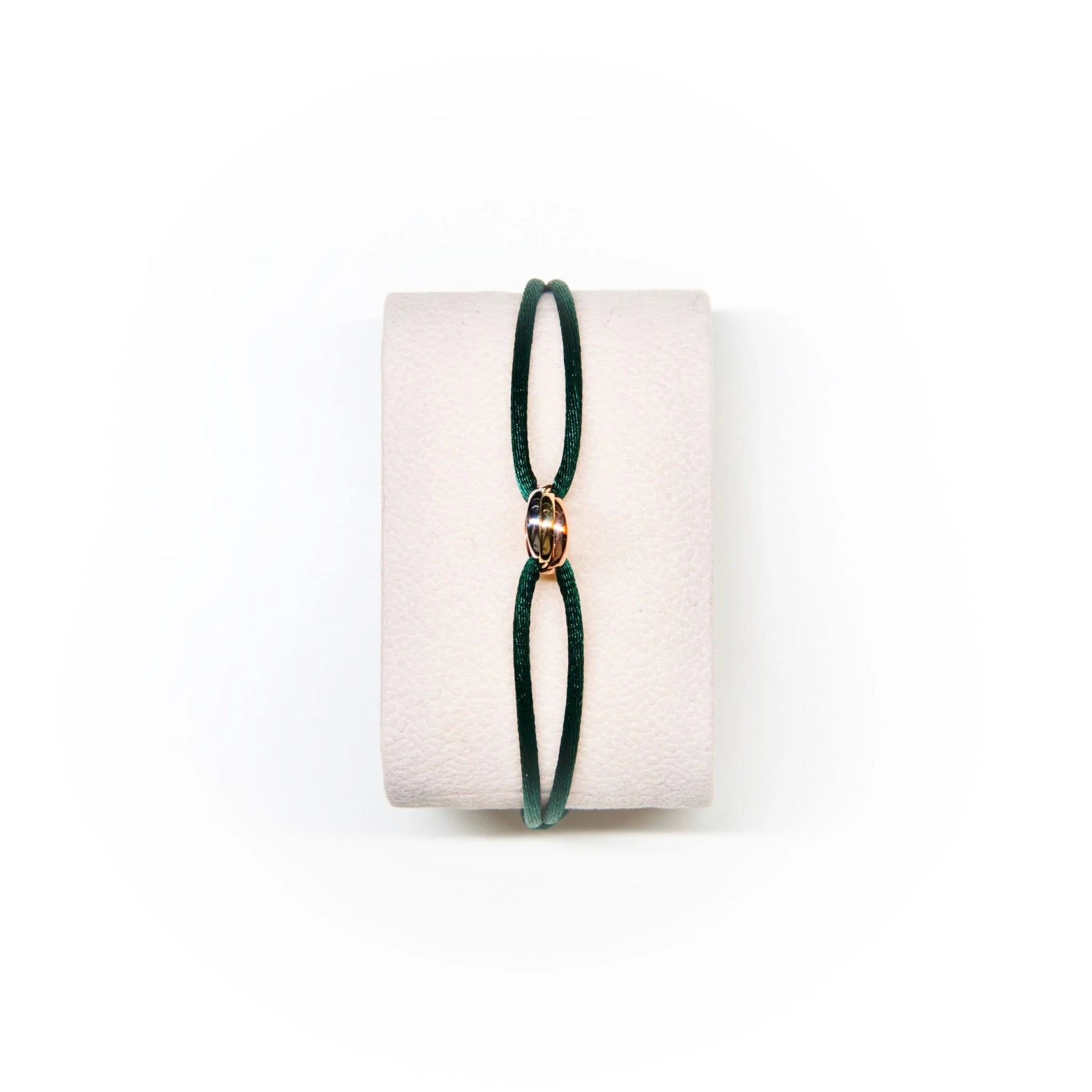 Tri-Colour Knot Cord Bracelet with Ring Accent