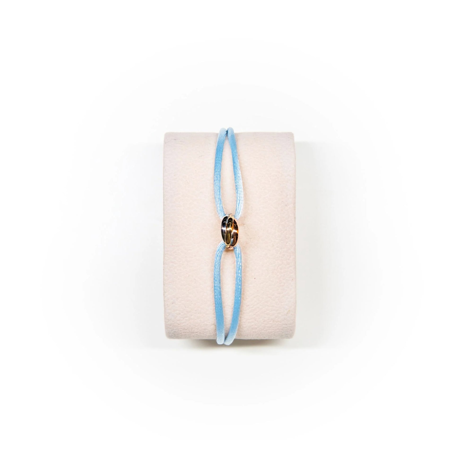 Tri-Colour Knot Cord Bracelet with Ring Accent